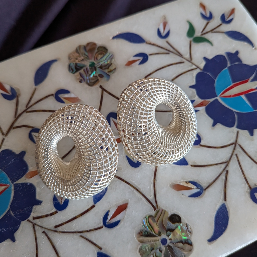 Unique Sterling Silver Statement Earrings - image 2